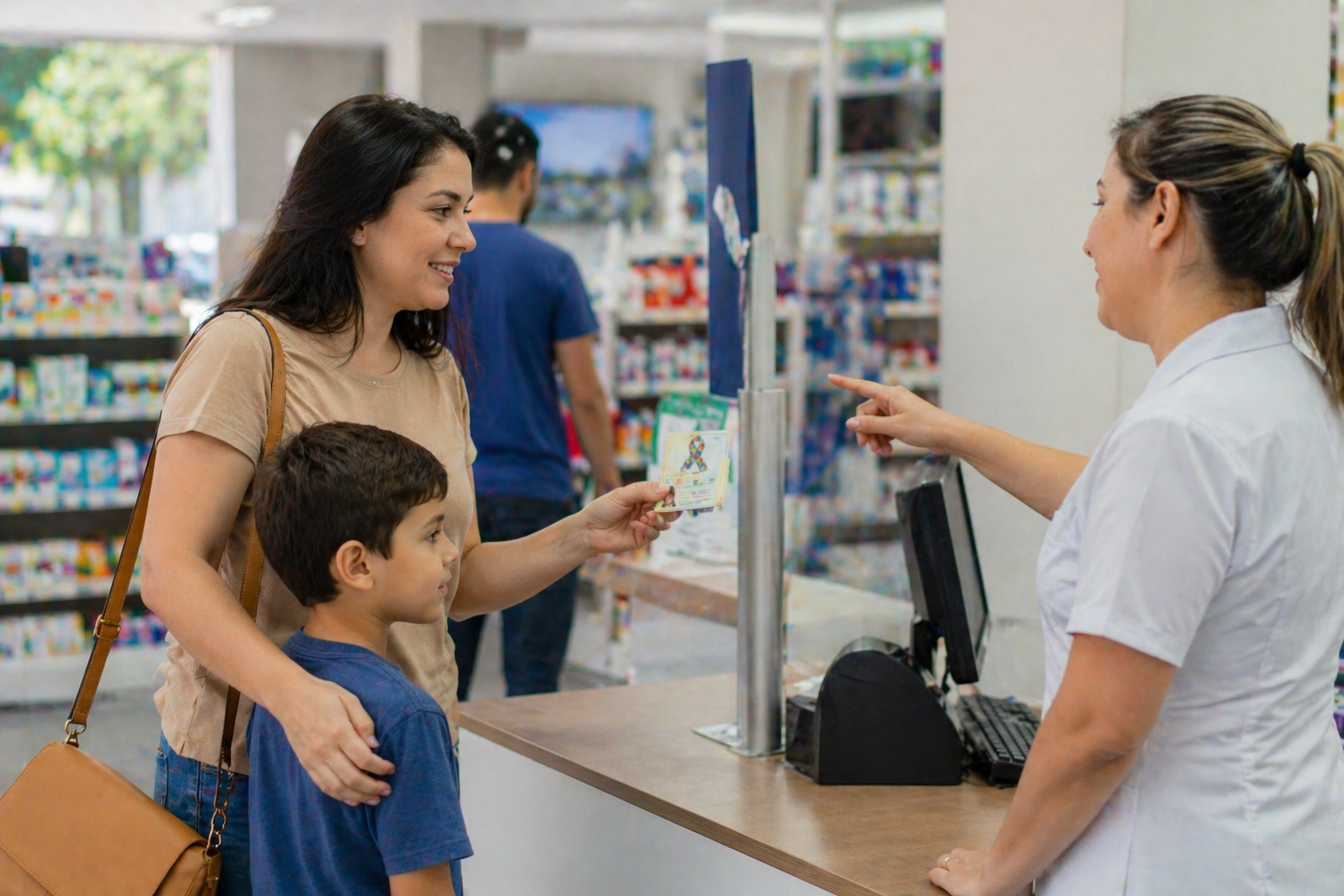 mãe apresentando CIPTEA no balcão de atendimento para garantir fila prioritária do filho autista Direitos da Mãe